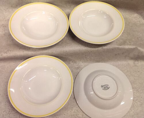Details about   4 Williams Sonoma Brasserie Yellow Band Individual pasta bowls 