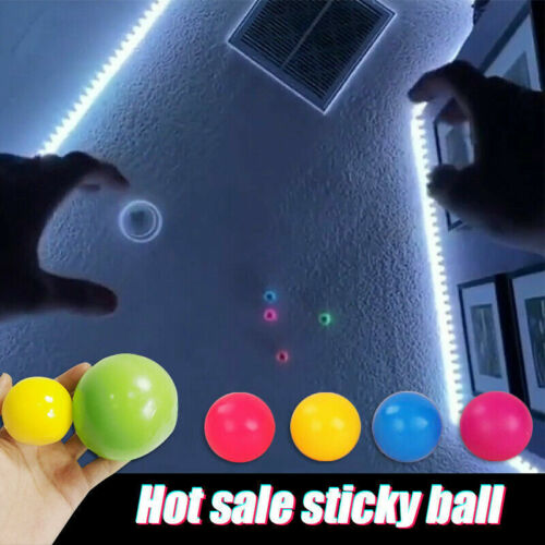 4x Kids Sticky Wall Balls for Ceiling Stress Relief Globbles Squishy Relief Toy.