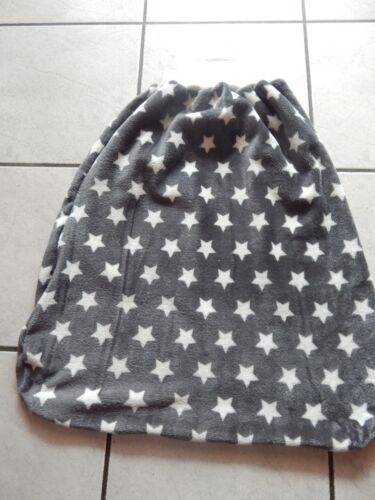 Strampelsack aus Plüschfleece  grau mit Sterne Pucksack Schlafsack 