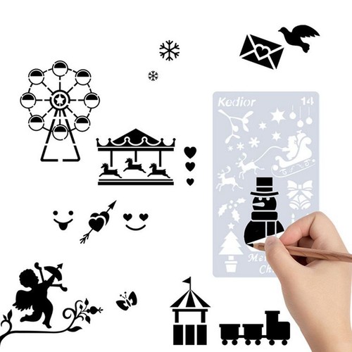 20X DIY Hand Account Template Bookkeeping book Diary Journal Stencil Set Drawing