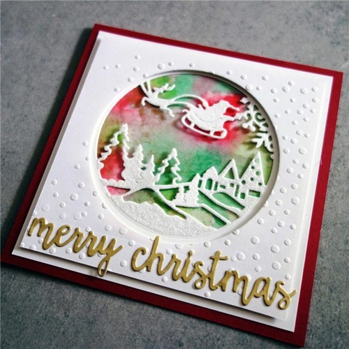 Santa Snow Globe Christmas Metal Cutting Dies Craft Die Scrap Booking Winter New