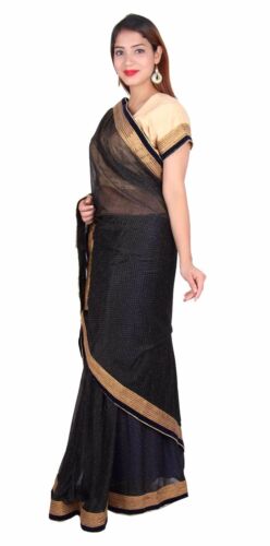 Indian Shimmer Saree prêts chemisier bollywood fête Sud-asiatique tenue 7271 