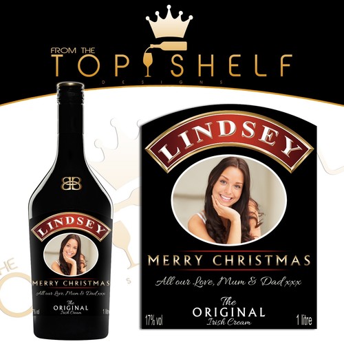 Personalised Baileys Cream photo replica bottle label any occasion christmas etc Personalised Baileys Cream photo replica bottle label any occasion christmas etc