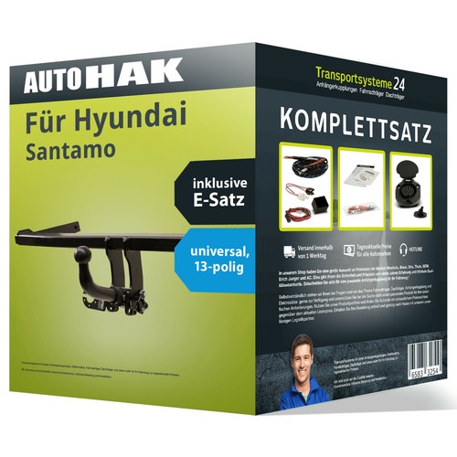 EBA Anhängerkupplung abnehmbar für HYUNDAI Santamo Elektrosatz NEU ABE inkl