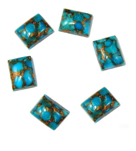 Details about   Lot Natural Blue Copper Turquoise 10X14 mm Octagon Cabochon Loose Gemstone 