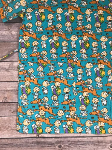 L Nickelodeon Size M Rugrats Scrub Top Tommy Pickles and Spike NWT