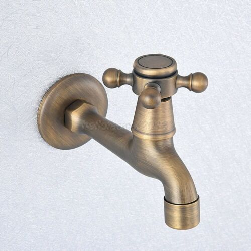 Antique Bronze Lengthen Mop Pool Faucet Laundry Sink Cold Water Tap 