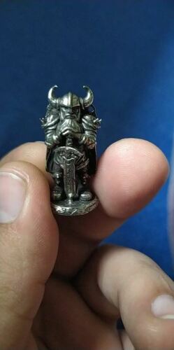 Viking Warrior Man Soldier Shield Desk Metal Ornament Statue Figurine Sculpture 