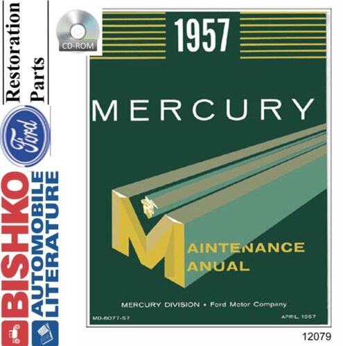1957 Mercury Shop Service Repair Manual CD Engine Drivetrain Electrical OEM 