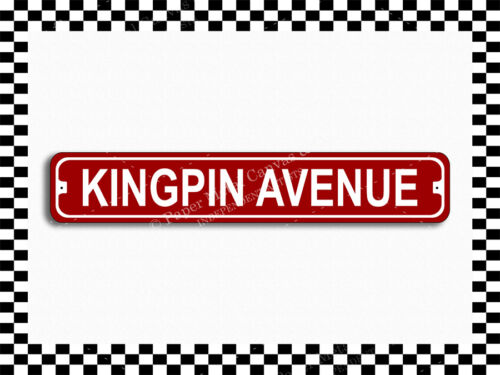 Kingpin Avenue Street Sign 3x18 Metal Plaque SA-1237 