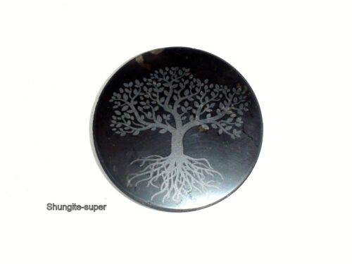 diameter 50 mm. Shungite plate Tree of Life laser engraving 
