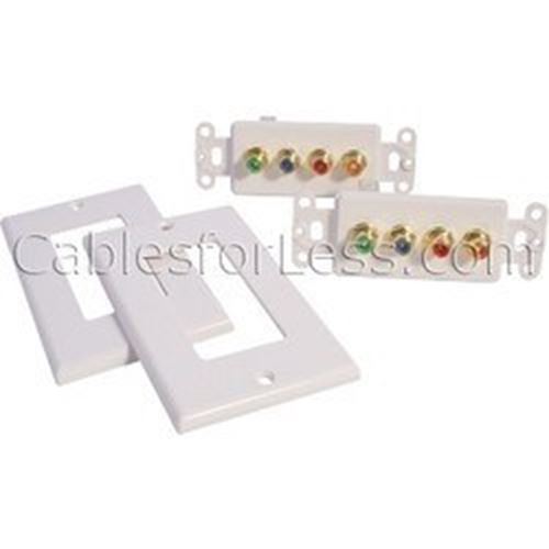 In-Wall White Passive Component Video With Digital Audio Balun Pair