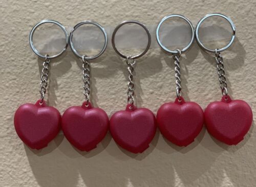 TUPPERWARE HEART WITH GLITTER KEYCHAINS SETS OF 5 !!!!