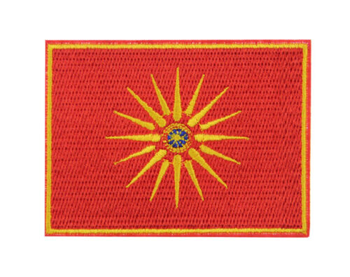Macedonia Old National Flag Embroidered Patch Macedonian Sew Iron Badge Applique 