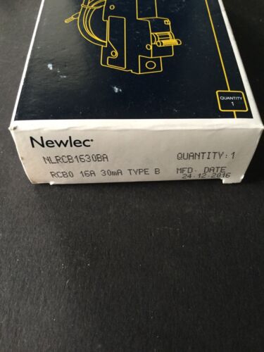 Newlec NLRCB 1630NA B16 16 A RCBO-New & Boxed 