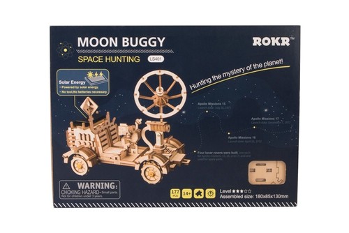 Robotime Moon Buggy 3D Wooden Puzzle DIY Model Buiding Kits Solar Energy Toy