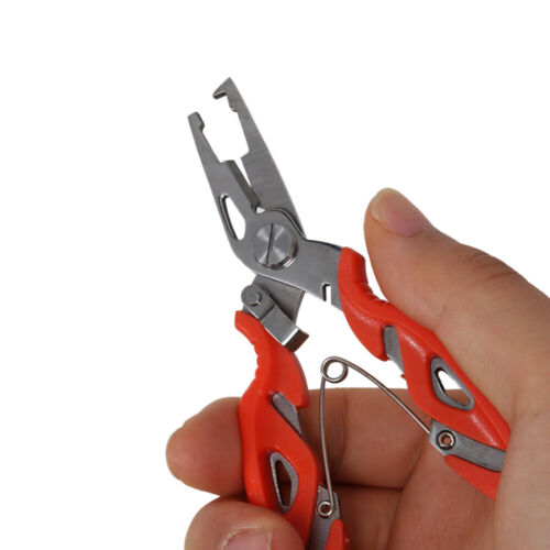 MNFT Fishing Plier Scissor Braid Line Lure Cutter Hook Remover.Tackle Tool  red 