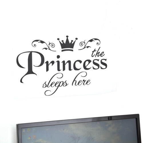 princess sleeps baby kids girl quote wall stickers art room removable decals I