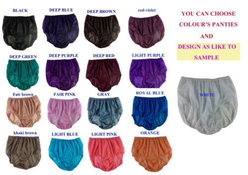 New 17 color Nylon Panties Briefs High Waist Knicker Lace Trim Underwear Women 