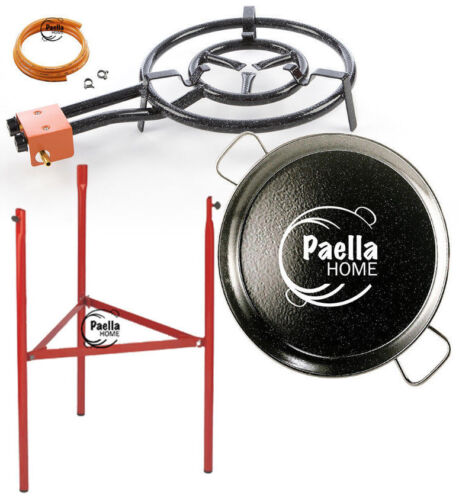 60cm Original Paella Pan Set Stainless Steel Spoon Lid 50cm Gas Burner 