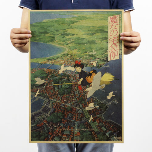 Japan Anime Comic Hayao Miyazaki Poster Vintage Wall decor Kids Gift Collect 16
