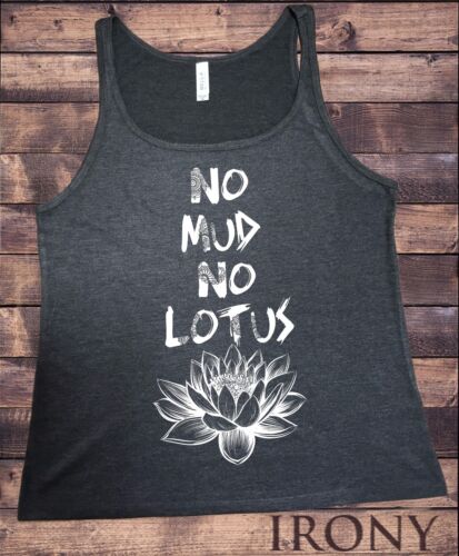 No Lotus" Yoga Flowery Lotus Print JTK722 Jersey Tank Top "No Mud 