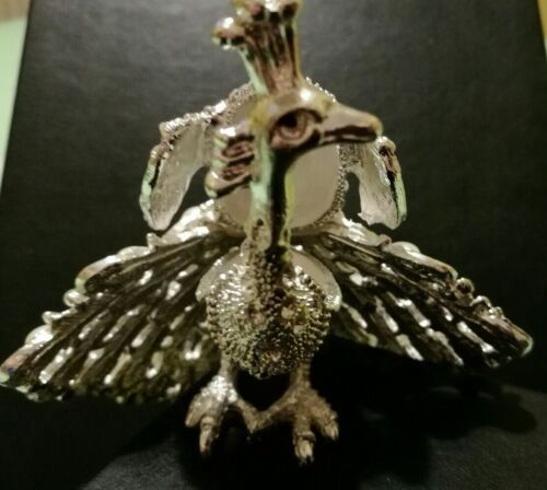 Silver Peacock Metal Crystal pearl Trinket Jewellery Box Ring Wedding Birthday 