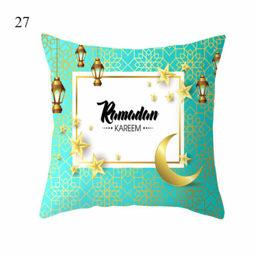 45*45cm Happy Eid Mubarak Pillowcase Ramadan Decor Islami Muslim Pillow Cover #8 
