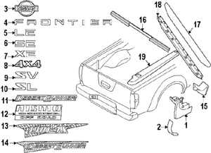 NISSAN 999T1BZ200KC GENUINE OEM RAIL COVER