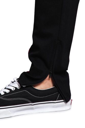 Men's Premium Ankle Zip Stretch Slim Fit  Workout Techno Track Pants  TR526-G15B 