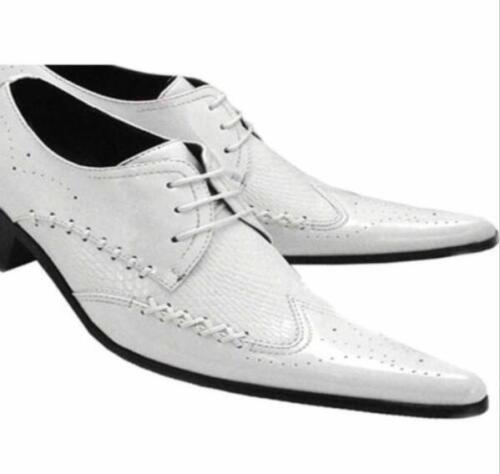 Retro Men's Cuban Heel Pointed toe Casual Business Formal Dress Shoes Size JM59 