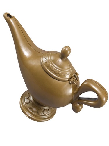 Gold Plastic Aladdins Genie Lamp Panto Arabian Nights Fancy Dress Accessory New