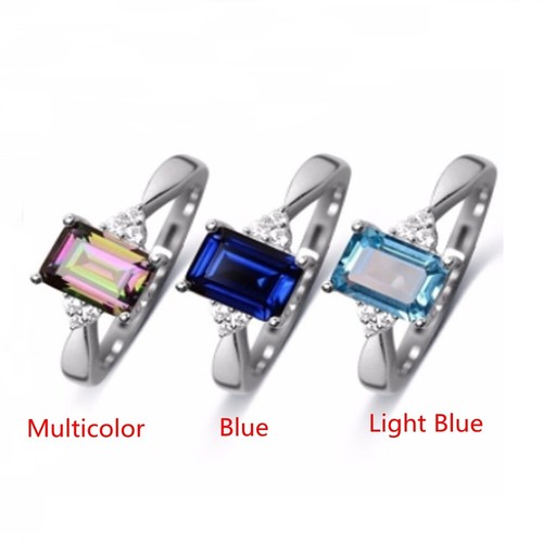 Party Women Accessories Engagement Jewelry Wedding Colorful Stone Topaz Ring