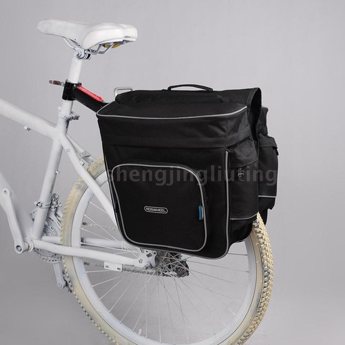 HOT SALE 30L Bicycle Black Rear Double Side Rack Bag Tail Seat Pannier L4F1