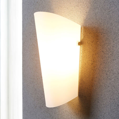 Glas-Wandleuchte Aurora Lampenwelt Wandlampe Glas Weiß Formschön Elegant E27 