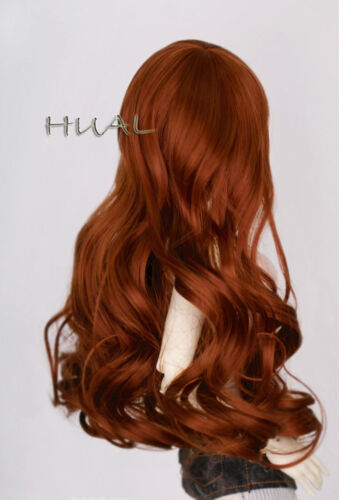 7-8 1/4 BJD Long Light Red Brown Curl Wig LUTS Doll SD DOD MSD DZ Fairyland Hair 