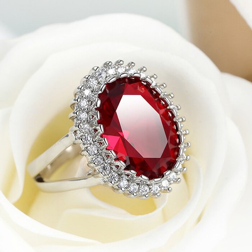 Garnet classique design rouge Morganite Topaz Gems Femmes Bijoux Anneaux Argentés 6-9