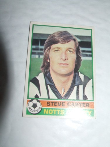 Steve Carter Notts County #67 Topps Fútbol Tarjeta 1977 rojo espalda