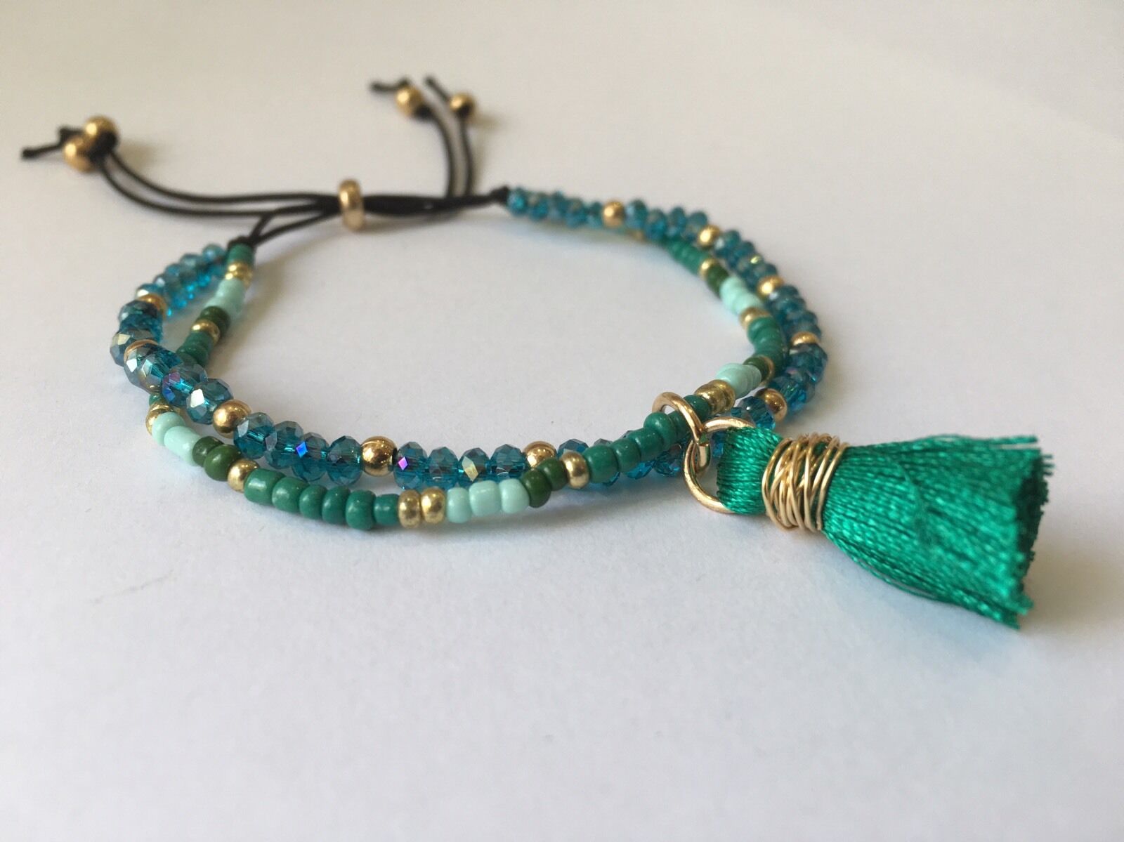  teal tassel bracelet