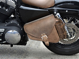 Brown Leather Harley Davidson Sportster 48 Forty-Eight Single Sided Saddle Bag