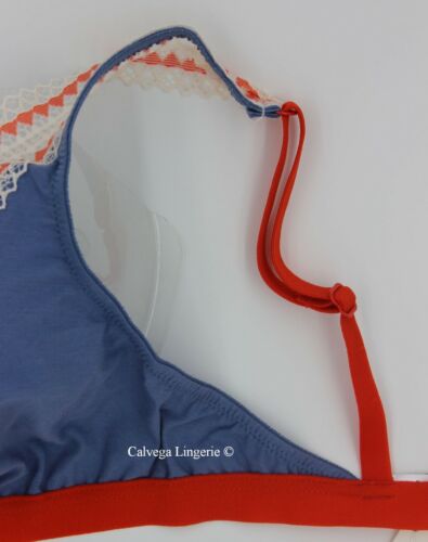Blue // Orange S Details about  / NWT Cosabella CHART1301 /"Charlotte/" Cotton Bralette Italy