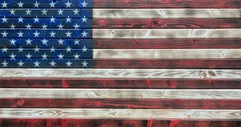 Rustic wood 3ft American flag wall art 
