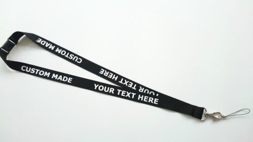Plain or printed lanyard neck strap personalised custom FREE CARD HOLDER 