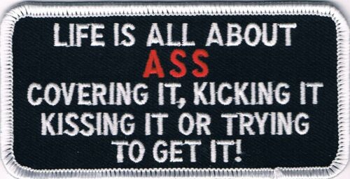 Kissing Kicking Motorcycle Jacket Patch Getting Covering All About Ass