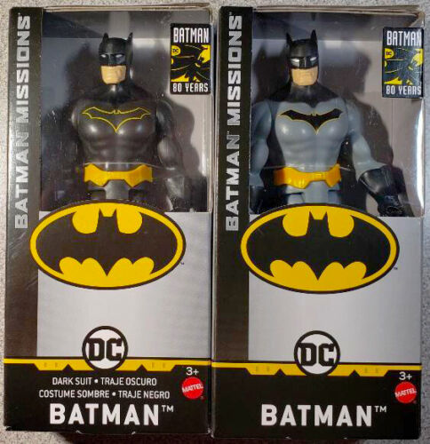 DC BATMAN Mattel 6&#034; Inch Batman Dark And Grey Missions Figures GCK97 and GCK98