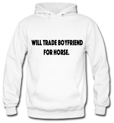 Scambiera boyfriend cavallo Divertente Felpa Con Cappuccio Regalo Novità Scherzo Maglione Top