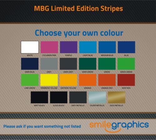 Other colours available MGB Limited Edition Stripe Kit Stickers decals 