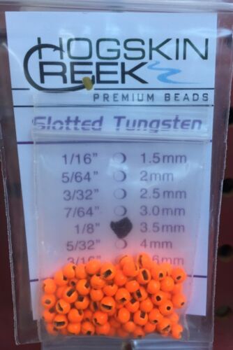 SLOTTED Tungsten Beads 100 Ct.Fl Orange All Sizes 1//16 to 3//16 100 Count