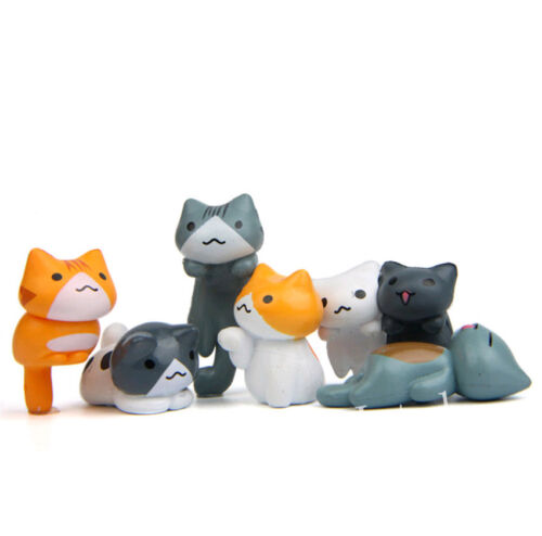 6pcs//set Anime Neko Atsume Cat Figure Figurine Model Toys Collection Home Decor