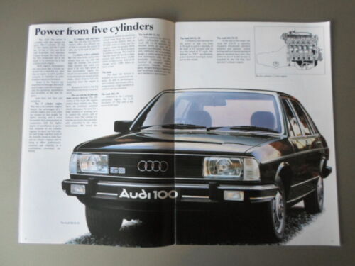 Audi 100 Berline & Avant Gamme 1980 marché du Royaume-Uni Prestige sales brochure 